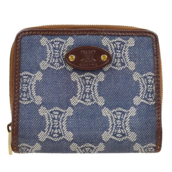 Celine Blue Denim Macadam Wallet Purse - Picture 1 of 8